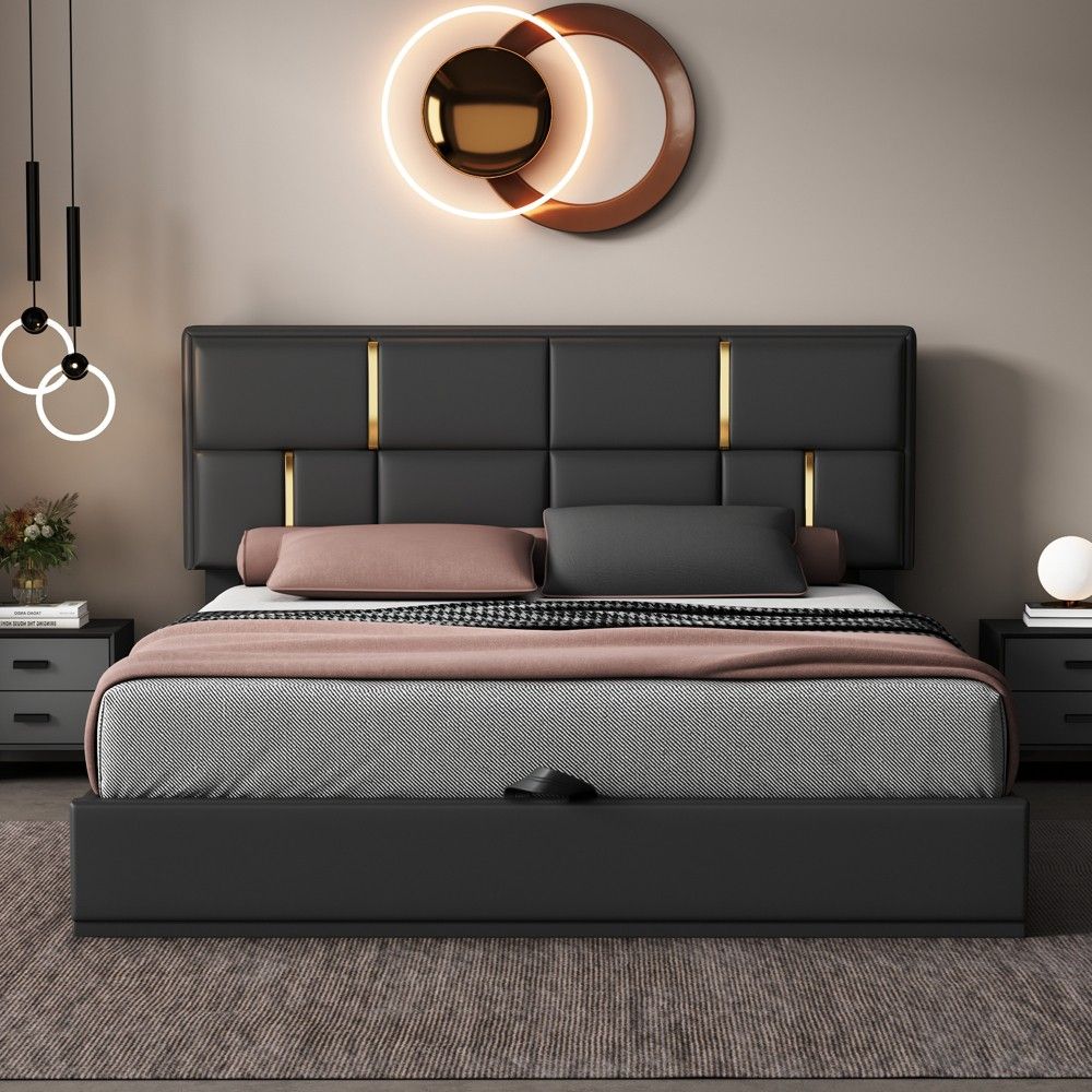 Queen Size Hydraulic Storage Bed